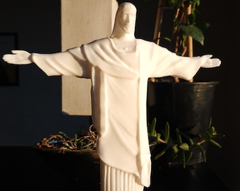 Christ the Redeemer Statue, Art Deco Religious Home Decor, 3D Printed