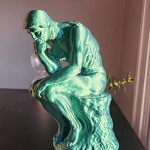 Rodin's Thinker Statue Replica, Gift For Art Teacher, 3D Printed Replica Sculpture, Hand Finished image 9