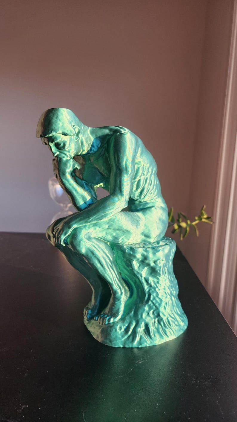 Rodin's Thinker Statue Replica, Gift For Art Teacher, 3D Printed Replica Sculpture, Hand Finished image 9