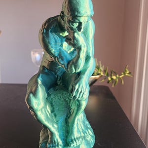 Rodin's Thinker Statue Replica, Gift For Art Teacher, 3D Printed Replica Sculpture, Hand Finished image 4