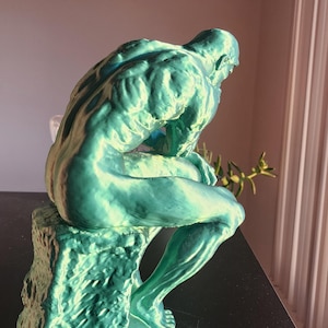 Rodin's Thinker Statue Replica, Gift For Art Teacher, 3D Printed Replica Sculpture, Hand Finished image 6