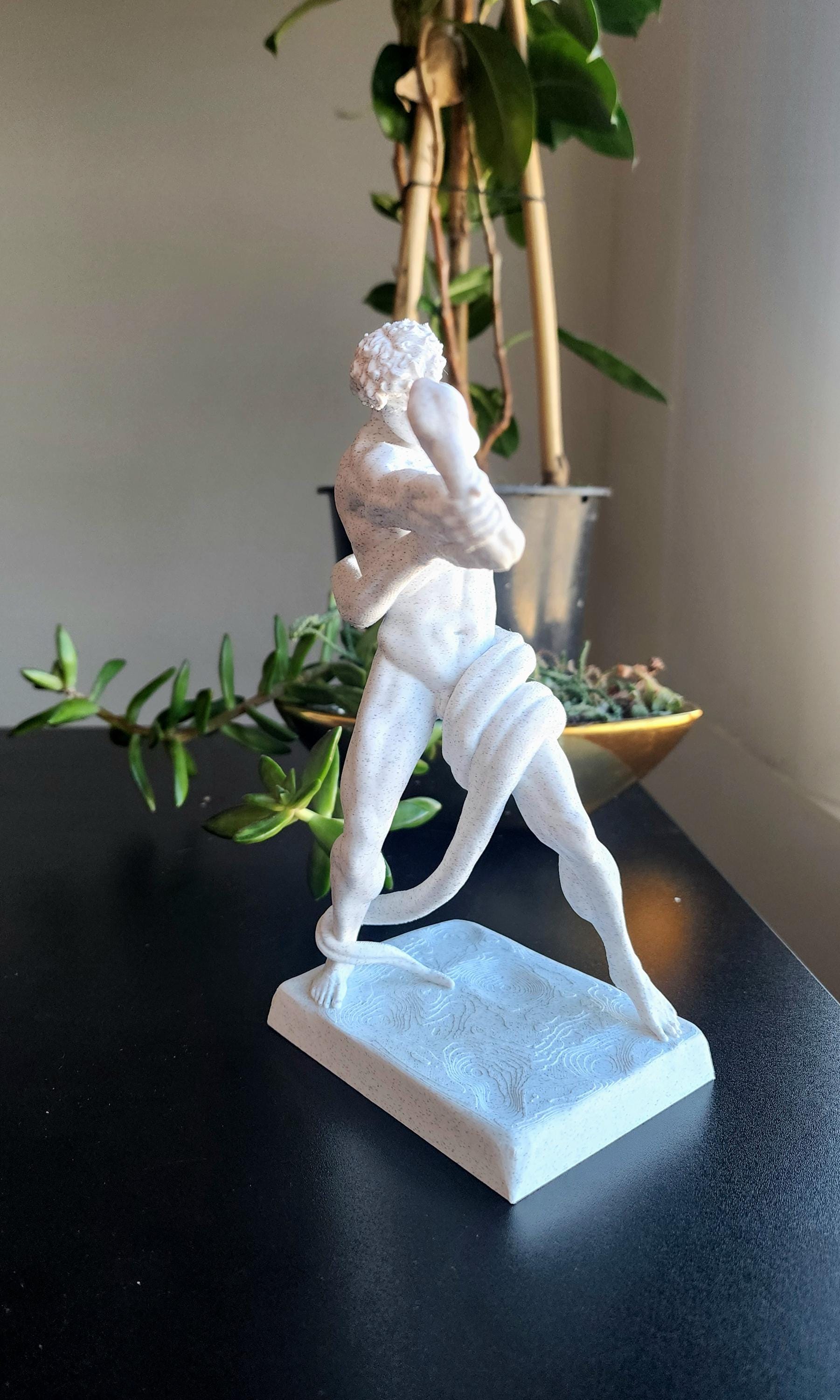 Python Head Statue Athlete Wrestling a Python Statue, Classical Male Figure Sculpture ...
