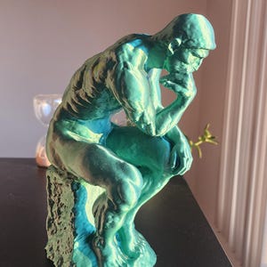 Rodin's Thinker Statue Replica, Gift For Art Teacher, 3D Printed Replica Sculpture, Hand Finished image 5