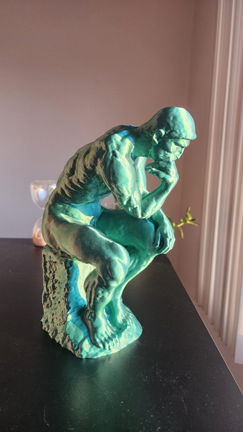Rodin's Thinker Statue Replica, Gift For Art Teacher, 3D Printed Replica Sculpture, Hand Finished image 5