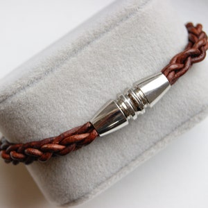 FREE SHIPPING Brown leather Men&#39;s bracelet, Handmade bracelet, Men Jewelry, brown Cuff Bracelet, leather Bracelet, Cotton bracelet,Gift for