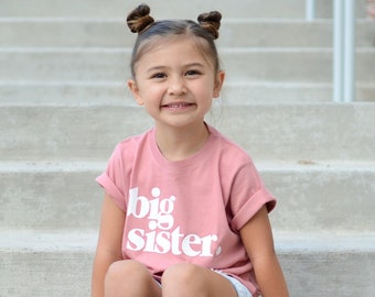 Girls Toddler Youth Big Sister Period Pregnancy Announcement T-Shirt Girls Sibling Outfits Promoted to Big Sister Announcement Shirt