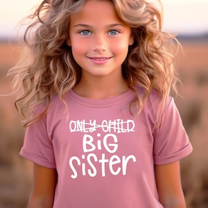 Olive Loves Apple Only Child to Big Sister Sibling Announcement Shirts for Baby and Toddler Girls Sibling Outfits