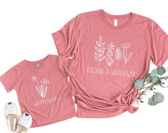 Raising A Wildflower and Wildflower Mama Mini Shirts Matching Mommy & Me Outfits Mama Mini SOLD INDIVIDUALLY