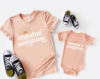 Olive Loves Apple Mommy & Me Matching Chasing Sunshine Mama's Sunshine Shirts and Bodysuits SOLD INDIVIDUALLY