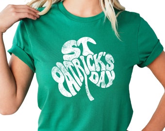 St. Patrick's Day Distressed Vintage Tee St. Patty's Day Shirt Women | St. Patrick's Day shirt Cute Shirt for Women Saint Patty's Day