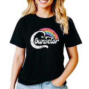 Rainbow Counselor Shirt for Women | School Counselor Back to School T-shirt | Colorful Counselor Tee for First or Last Day of School