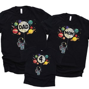 Astronaut Family Matching Birthday 1st to 9th Birthday Rocket Astronaut Themed T-Shirts | Family Matching Birthday Boy Space Themed Shirts