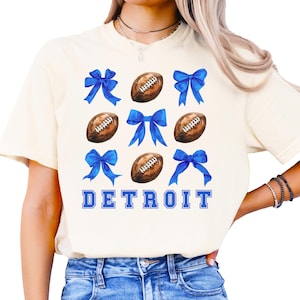 Detroit Football Season Comfort Colors T-Shirt | Trendy Game Day Tee for Detroit Fan | Football Game Shirt for Women Teens | Football Gift