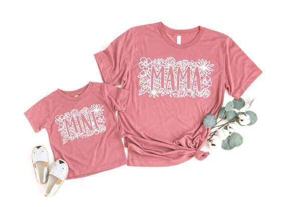 Mommy Me Matching Floral Garden Shirts for Mama Mini Matching