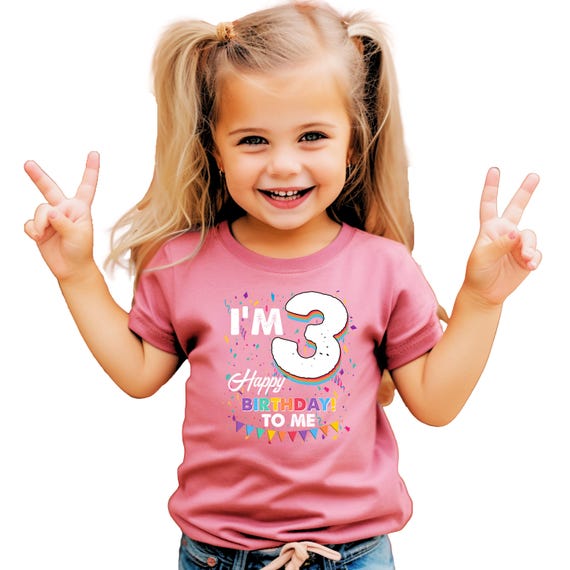 Three Birthday T-Shirt Three Birthday T-Shirt