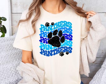 Women&#39;s Panthers Shirt, Matching Family Game Day Shirts, Teacher T-Shirt, Team Mascot Shirt, School Spirit Shirt, Panthers Baby Outfit