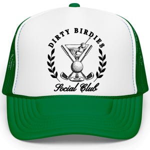 Dirty Birdies Social Club Trucker Hat for Women | Trendy Women&#39;s Golfing Snapback | Preppy Golfers Adjustable Hat | Summer Ladies Hat