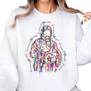 He is Risen Sweatshirt for Women & Kids | Bible Verse Easter Crewneck | Christian Easter Sweater | Jesus and Lamb Religious Spring Sweater