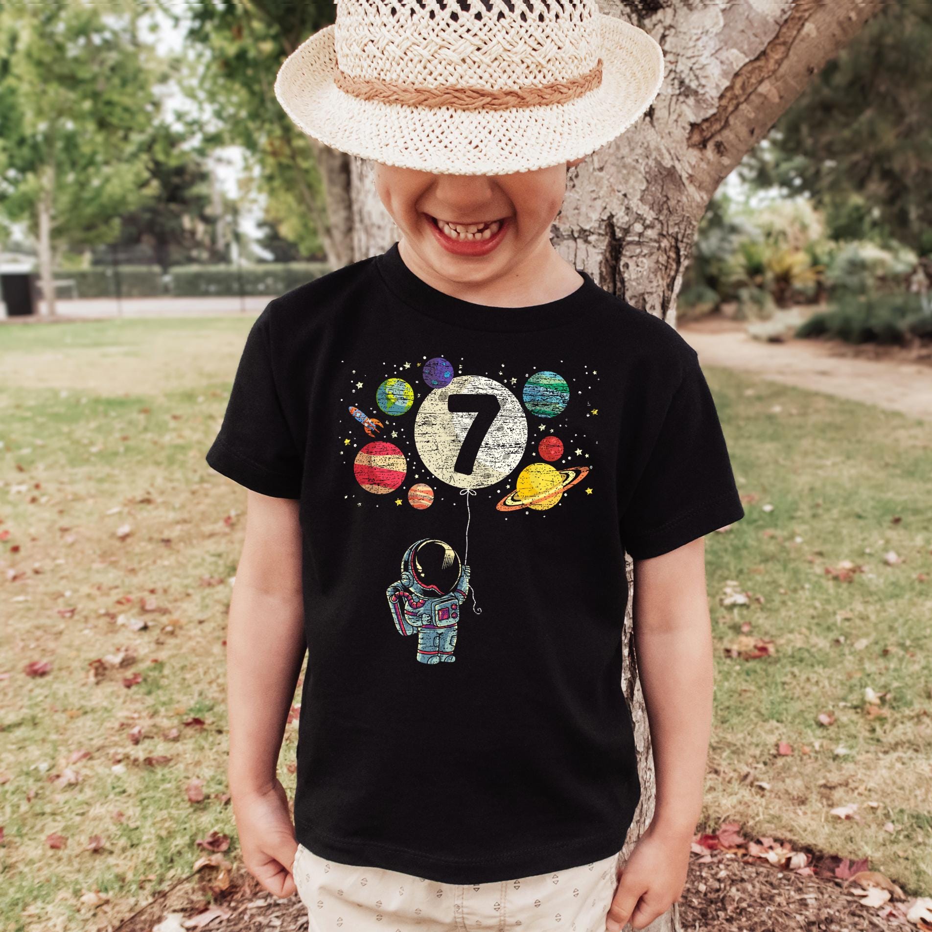 planet kyu Tシャツ　The Birthday Space Birthday Shirt Planets Rocket Ship Astronaut Birthday