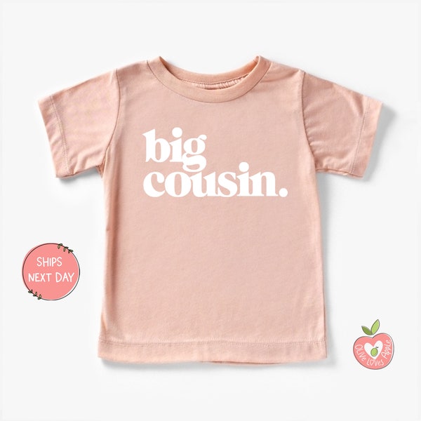 Bold Big Cousin Period T-Shirts for Girls and Boys Fun Family Outfits Big Cousin and Cousin Crew Promoted to Big Cousin Shirts