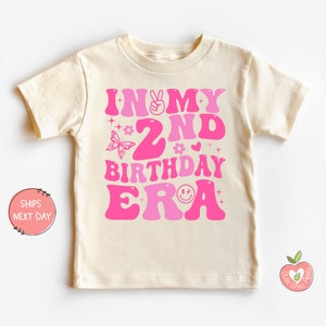 In my 2nd Birthday Era T-shirt for Toddler Girls Pink Second Birthday Shirt for Girls | 2nd Birthday Era Tee Shirt