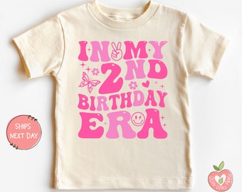In my 2nd Birthday Era T-shirt for Toddler Girls Pink Second Birthday Shirt for Girls | 2nd Birthday Era Tee Shirt