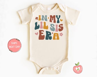 In My Little Sister Era Bodysuit for baby girls Little Sis Era Pregnancy Announcement bodysuit for infant girls