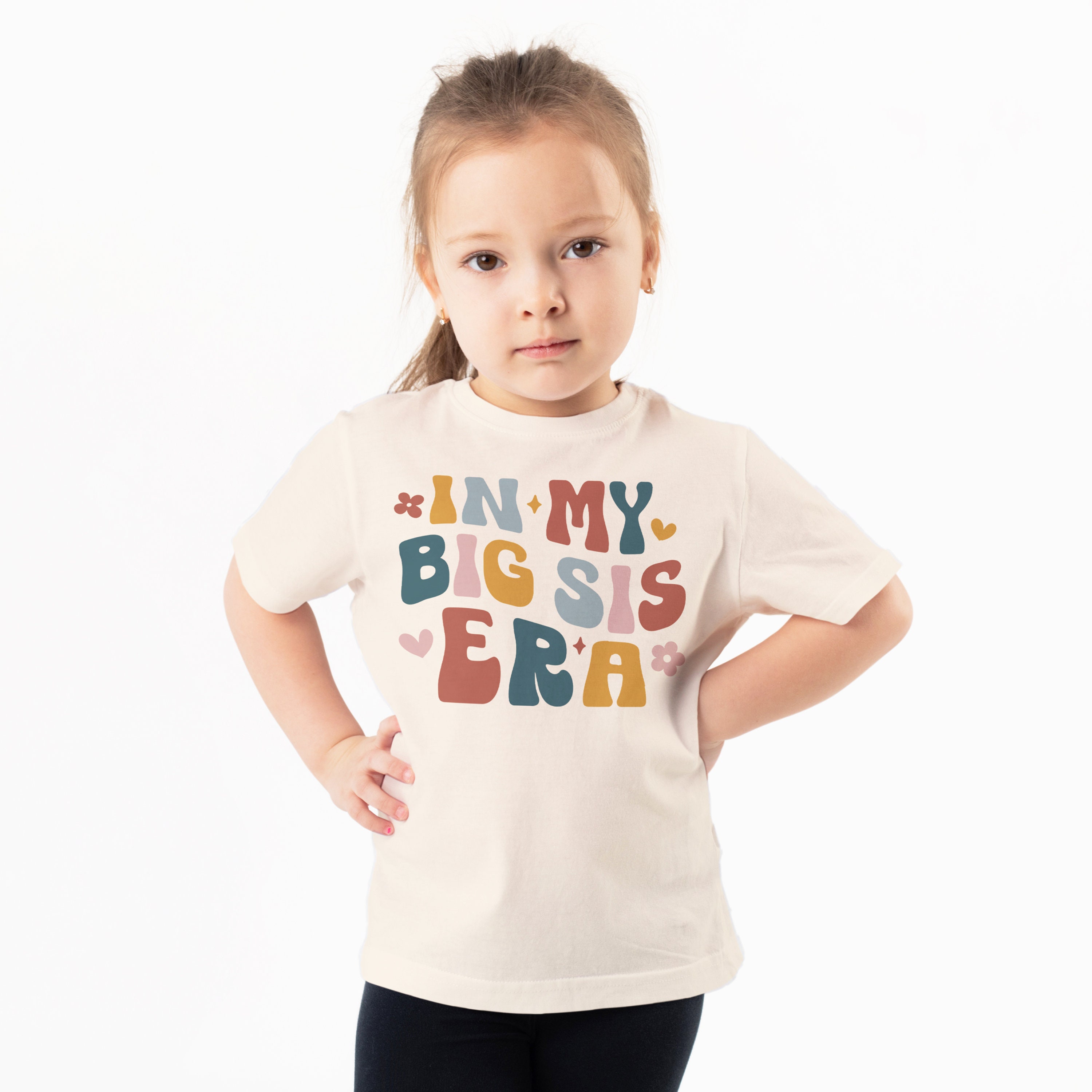 In My Big Sis Era Girls Toddler Youth Letters Pregnancy Announcement T shirt Girls Sibling Outfit Promoted to Big Sister Announcement Shirt Etsy