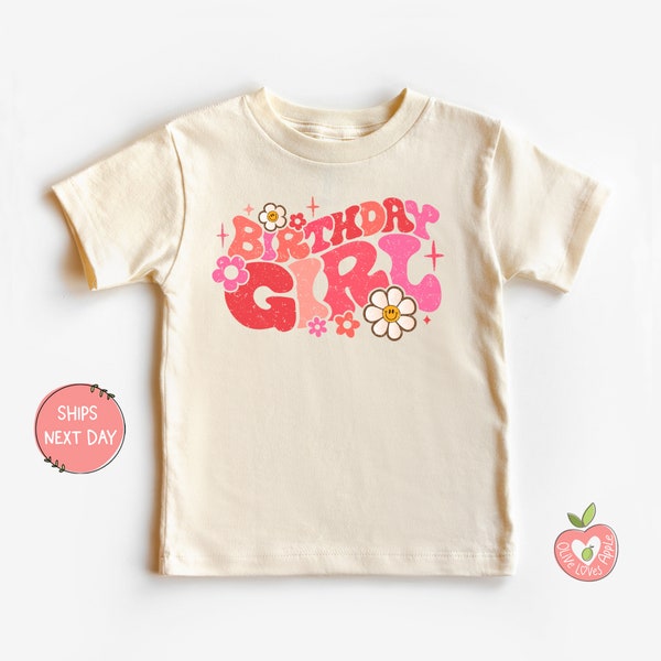 Birthday Girl Groovy Daisy Colorful Shirts for All Ages Baby and Toddler Youth Girls Birthday Outfits for Cake Smash and Party Shirt