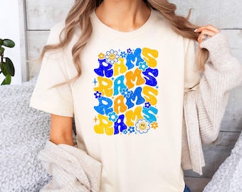 Women&#39;s Rams Shirt, Matching Family Game Day Shirts, Teacher T-Shirt, Team Mascot Shirt, School Spirit Shirt, Rams Baby Outfit