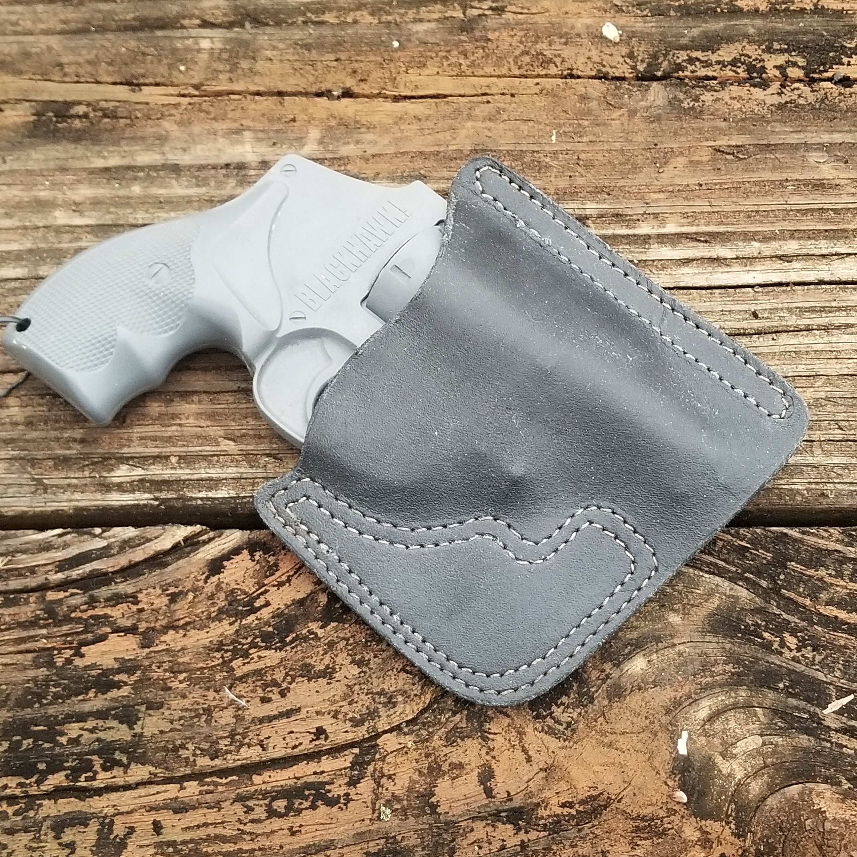 Holster for J Frame Snub Nosed Revolver, Distressed Leather, Pocket Type, Hand Made NEW