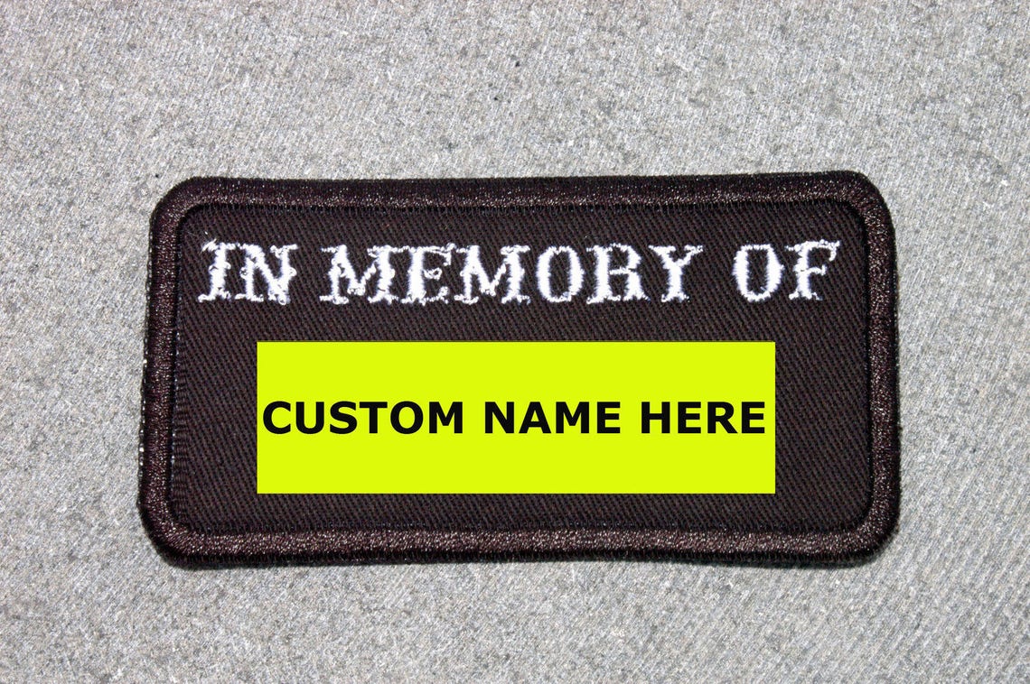 Customized IN MEMORY OF Patch Biker Vest Motorcycle Patch Etsy