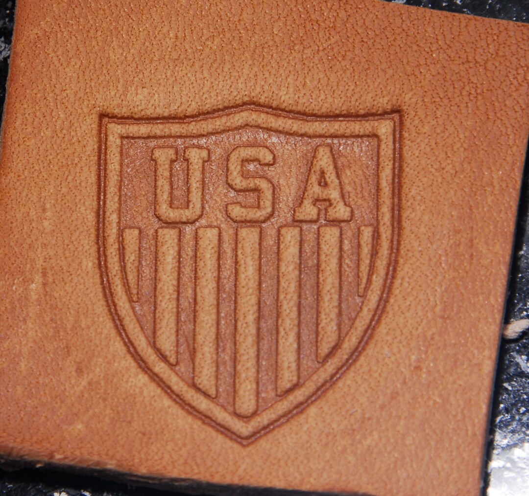 Embossing Stamp USA SHIELD 019, Leather, Tooling, Clicker Stamp 