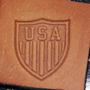 Embossing Stamp USA SHIELD #019, Leather, Tooling, Clicker Stamp, Delrin / Acetal, NEW