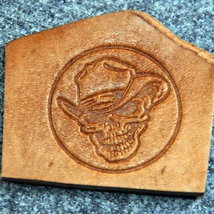 Embossing Stamp SKULL COWBOY #024, Leather, Tooling, Clicker Stamp, Delrin / Acetal, New