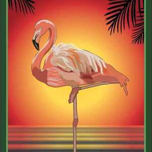Flamingo Digital Download PDF Poster Wall Art