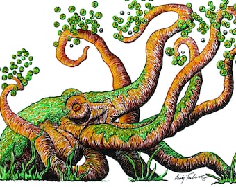 Octotree (Octopus Tree) Art, digital download