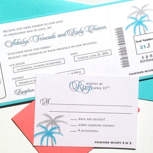 Boarding Pass Wedding Invite - Destination Wedding- Save the Date - Beach Wedding- Bridal Shower Invite