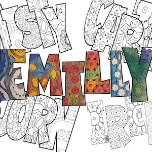 Name Coloring Pages for Kids | Super Cute Customizable Coloring Pages |Personalized Kids Activity| 1 Day Delivery (Printable, PDF Download)