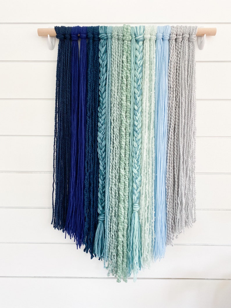Ocean Ombré 24 Navy/teal/aqua Wall Hanging Etsy