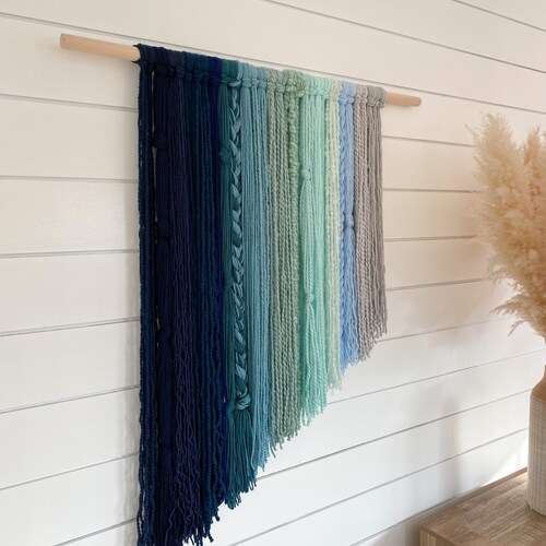 Ocean Ombré 24 Navy/teal/aqua Wall Hanging Etsy