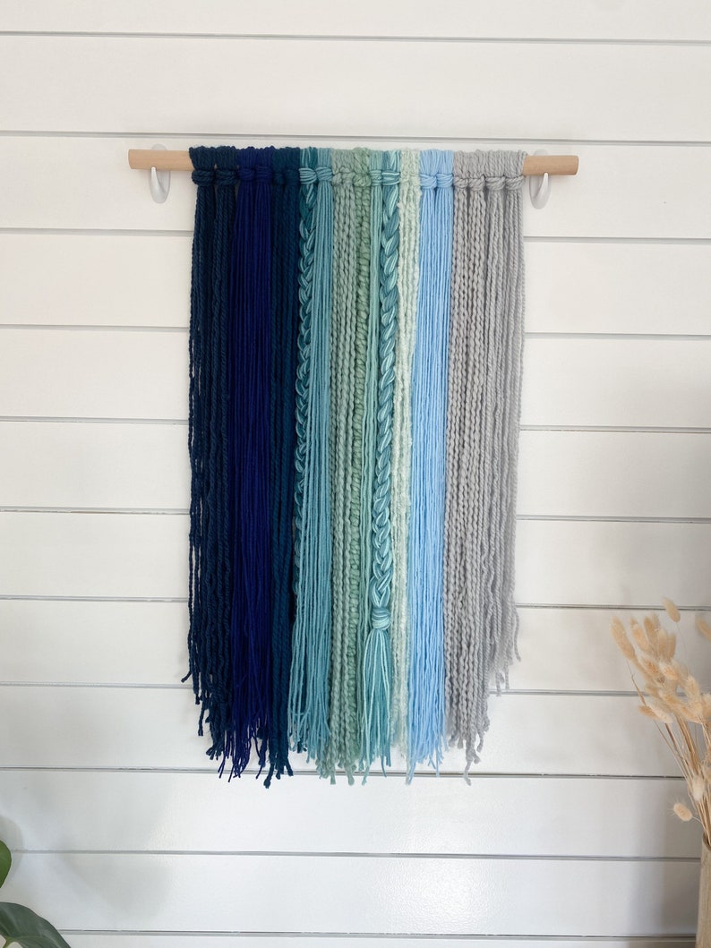 Ocean Ombré 24 Navy/teal/aqua Wall Hanging Etsy