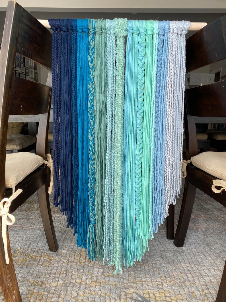 Ocean Ombré 24 Navy/Teal/Aqua Wall Hanging Etsy