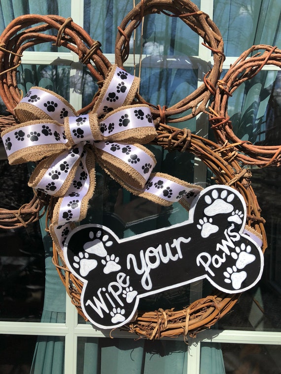Dog wreath/ Dog paw print wreath/ Paw Print wreath/ Fall Etsy