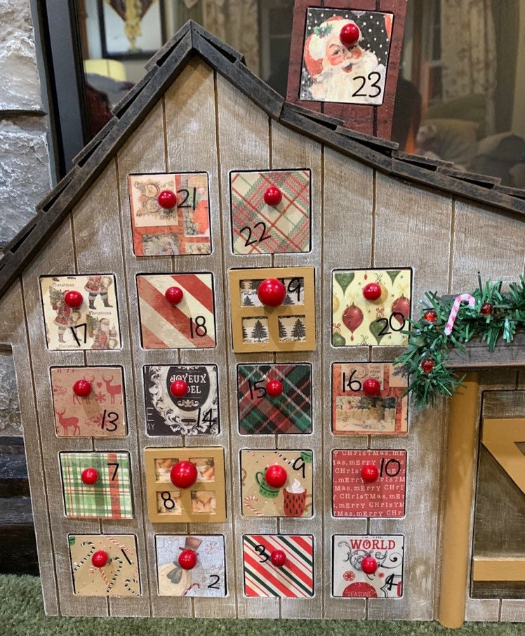 Wooden Advent Calendar/New/Wood Advent Calendar/wood Etsy