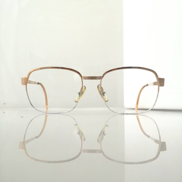 Rare FLEXYL 107 18k Gold Plated Glasses, Size 50 18, Gold and Silver Glasses, Made In France