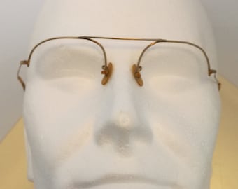 B&L 12K Gold Plated Half Frame Glasses, Size 50 - 18, BALGRIP Tension MTG, Bausch And Lomb Gold Glasses