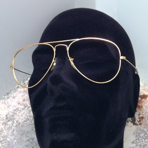 Ray Ban B & L USA Aviator Lensless Eyeglasses, NEW Nos Gold, Size 60 16, Bare Frame for Prescription Eyeglasses and Sunglasses