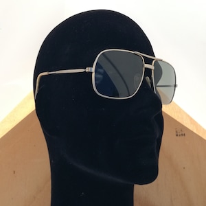 Óculos AVIATOR de metal e ouro com lentes pretas, tamanho 60 17, óculos de sol piloto 1970, óculos retangulares