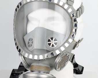 Maschera antigas panoramica FERNEZ 1960, maschera respiratoria da collezione